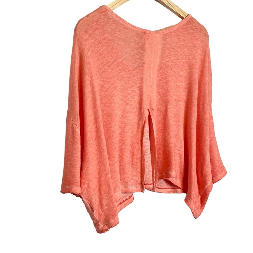 ✅SOLD-We The Free People | Burnout Split Back Crop Top Oversized Linen Blend - Picture 4 of 8